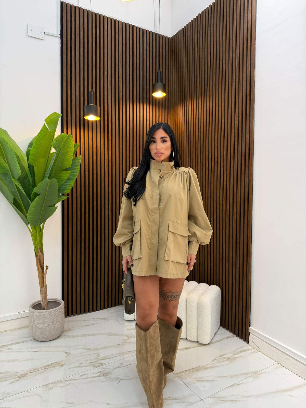 MINI DRESS JACKET BEIGE