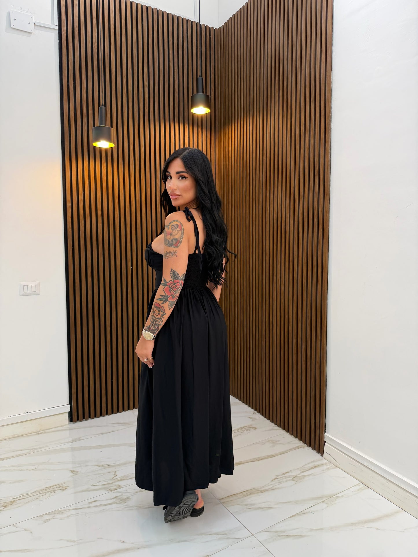 LONG DRESS CONCHIGLIA NERO