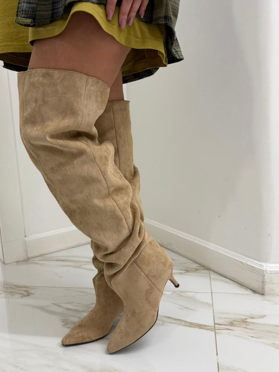 STIVALE CAMOSCIO BEIGE