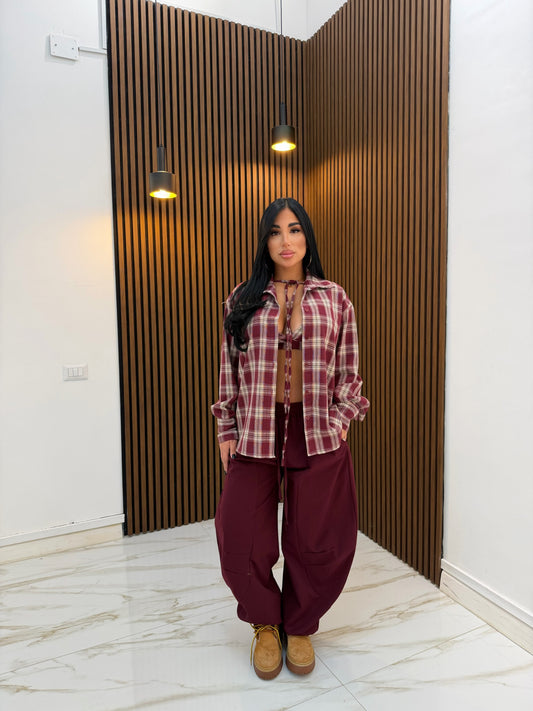 SET TOP E CAMICIA BORDEAUX