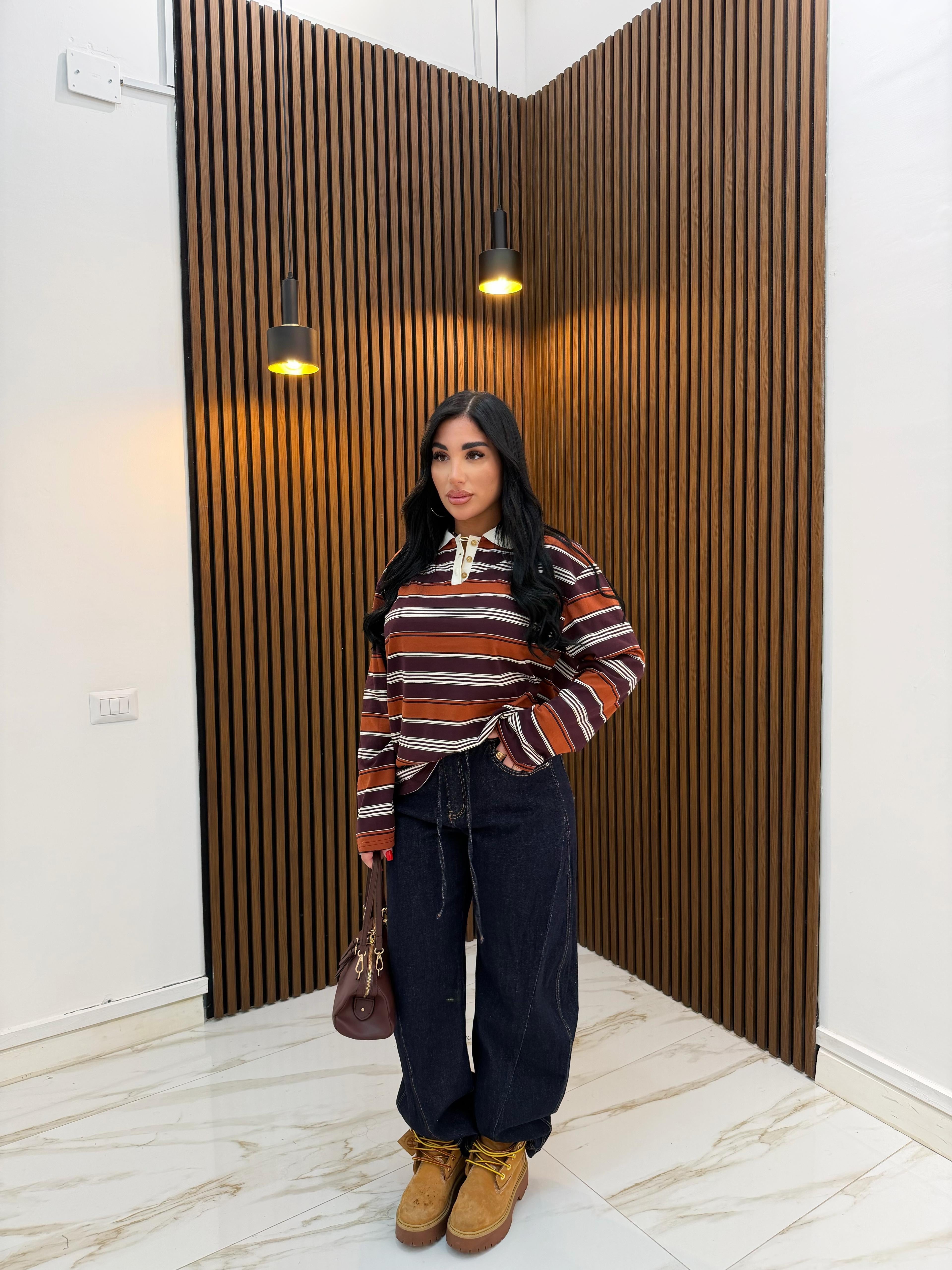 POLO RIGHE BORDEAUX