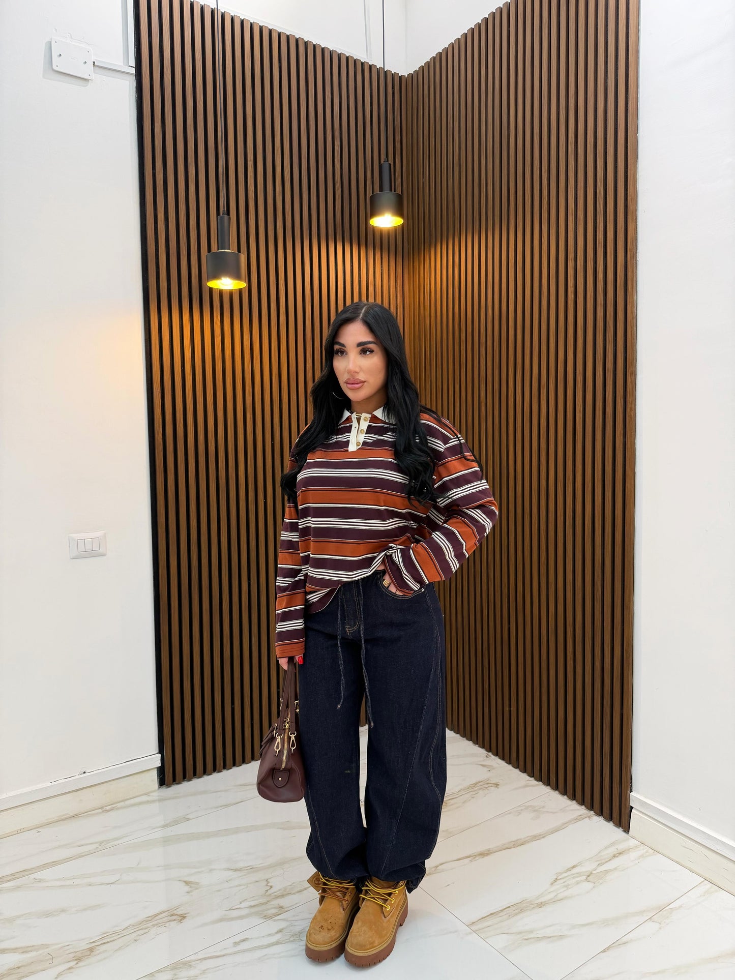 POLO RIGHE BORDEAUX