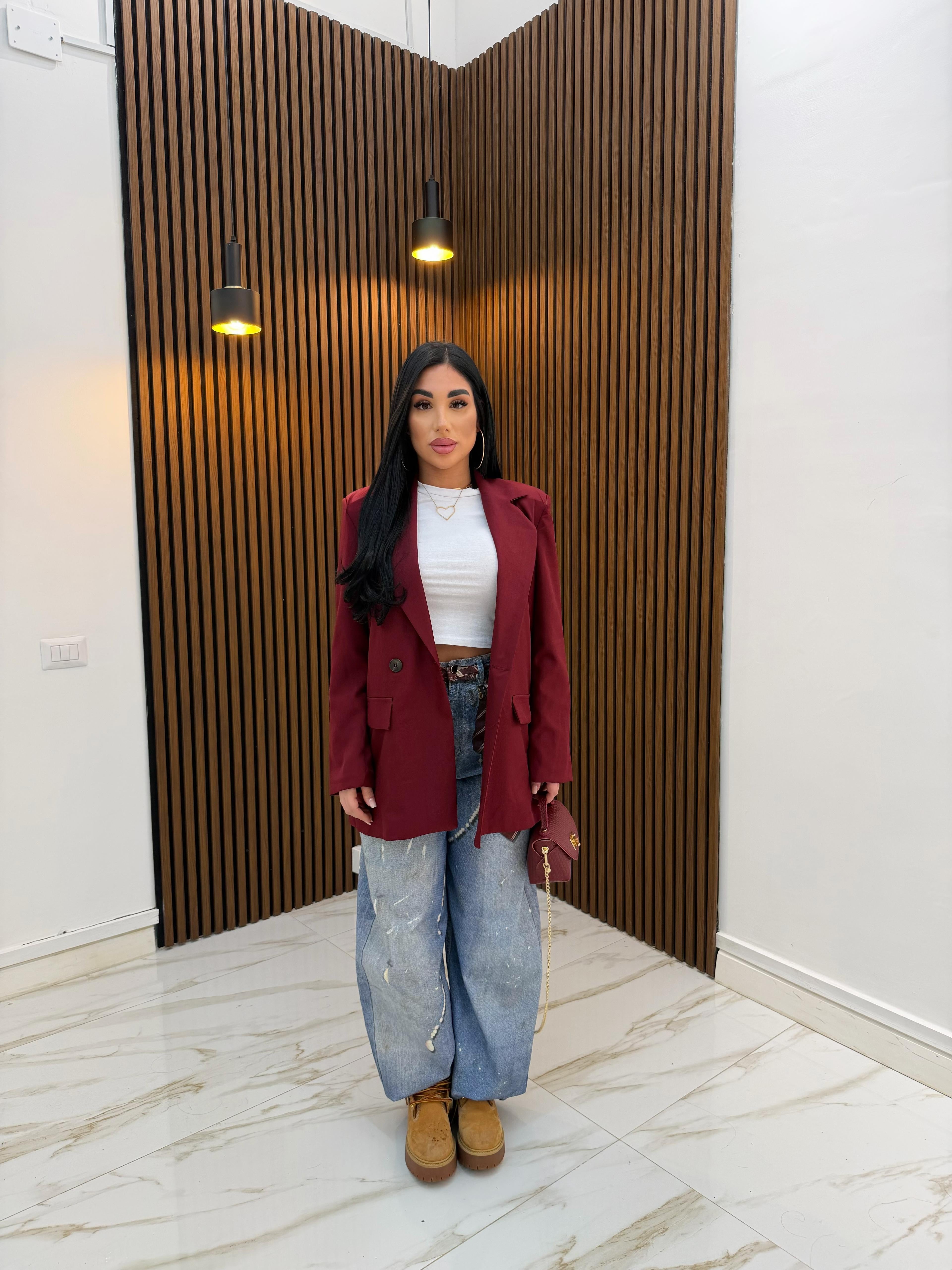 GIACCA OVER SIZE BORDEAUX