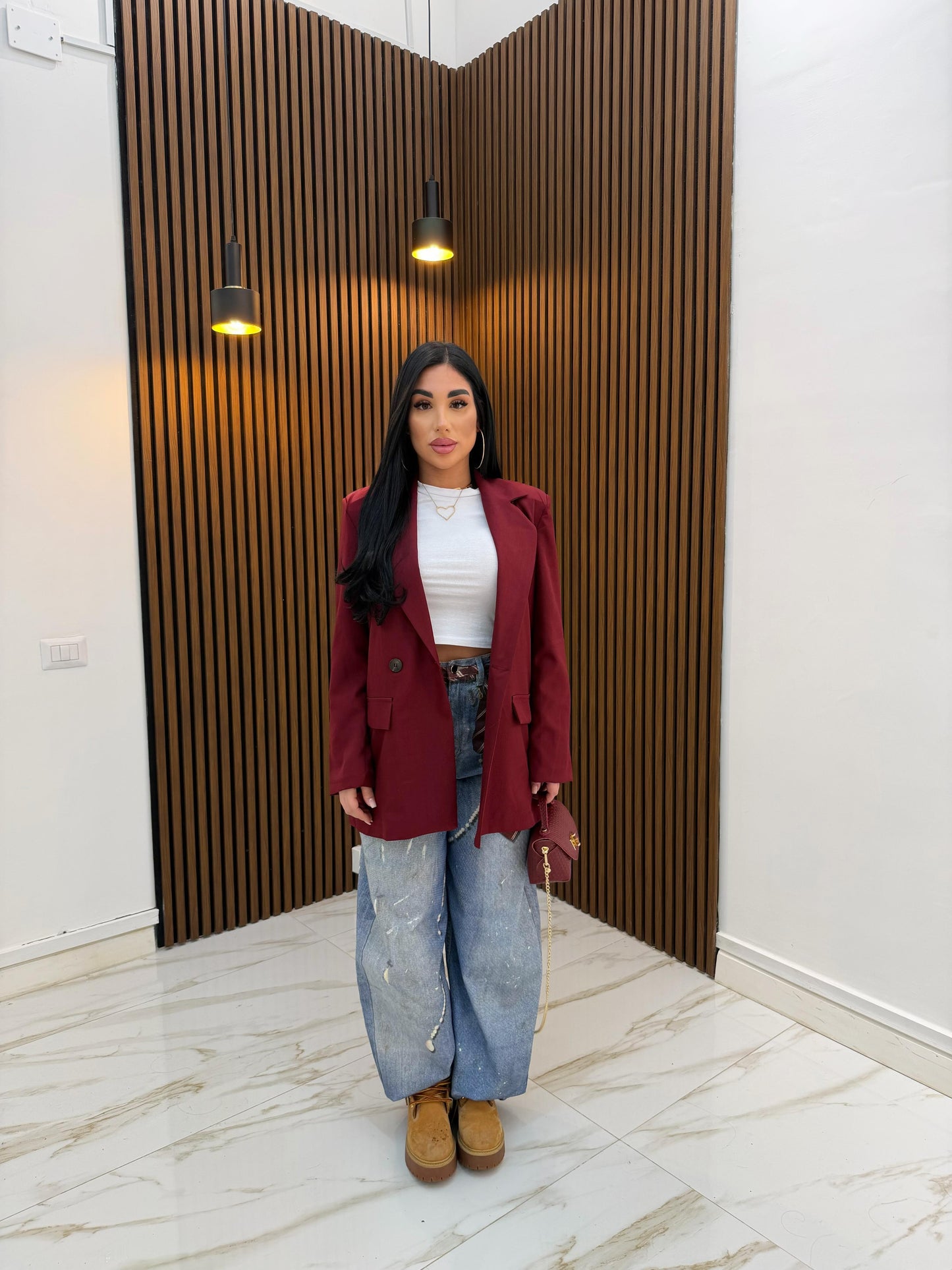 GIACCA OVER SIZE BORDEAUX