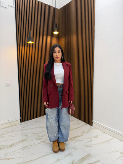 GIACCA OVER SIZE BORDEAUX