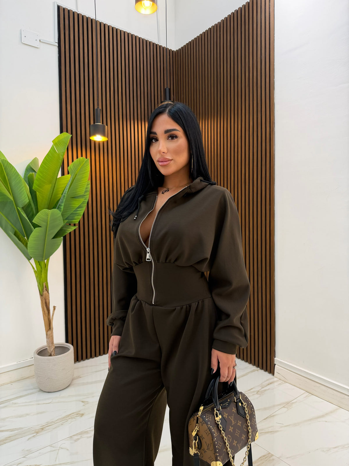 JUMPSUIT BUSTIER MARRONE