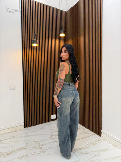 JEANS RISVOLTO BLU SCURO