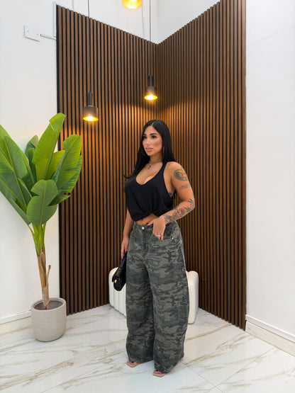 JEANS STRASS MILITARY