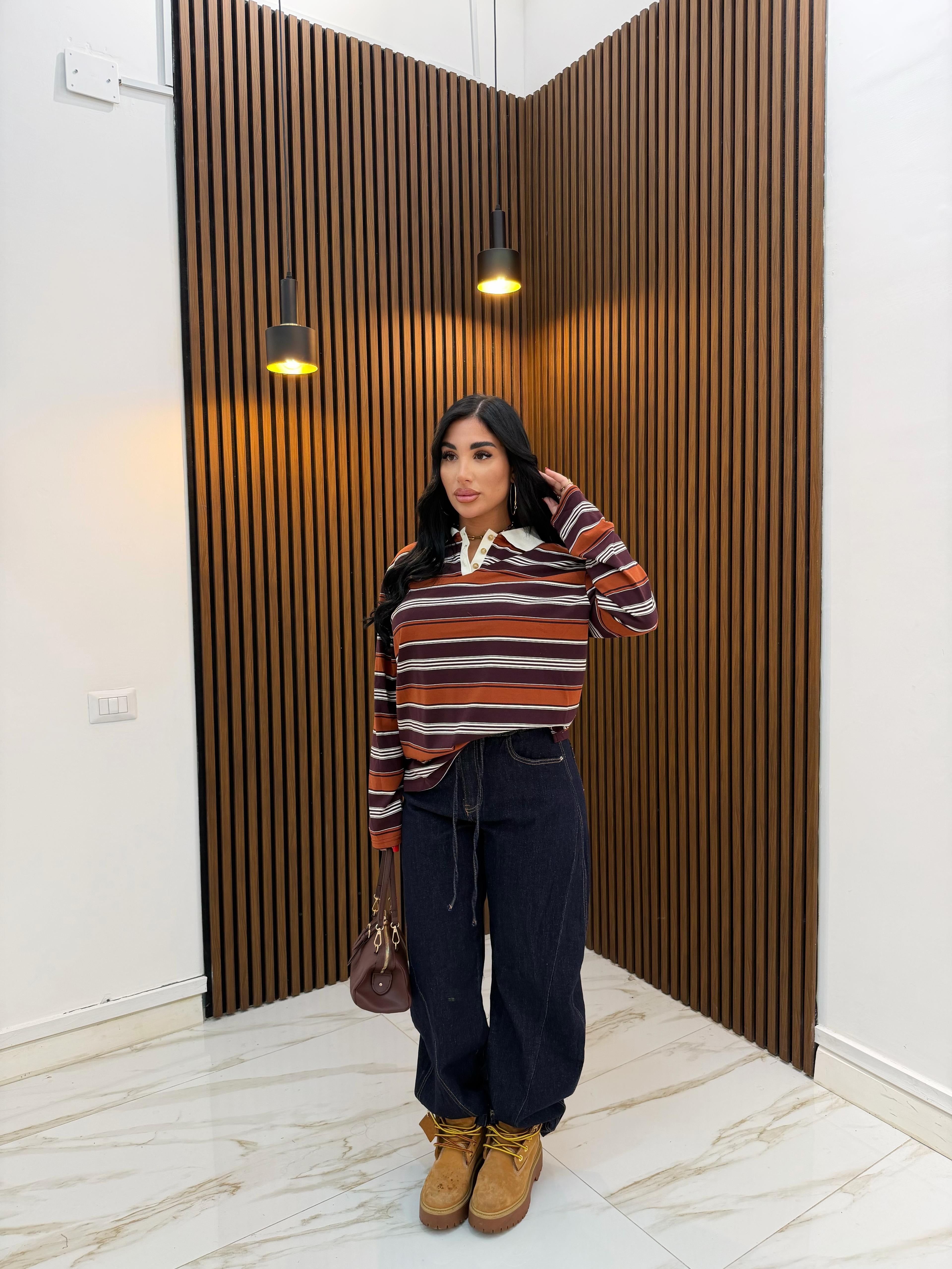 POLO RIGHE BORDEAUX