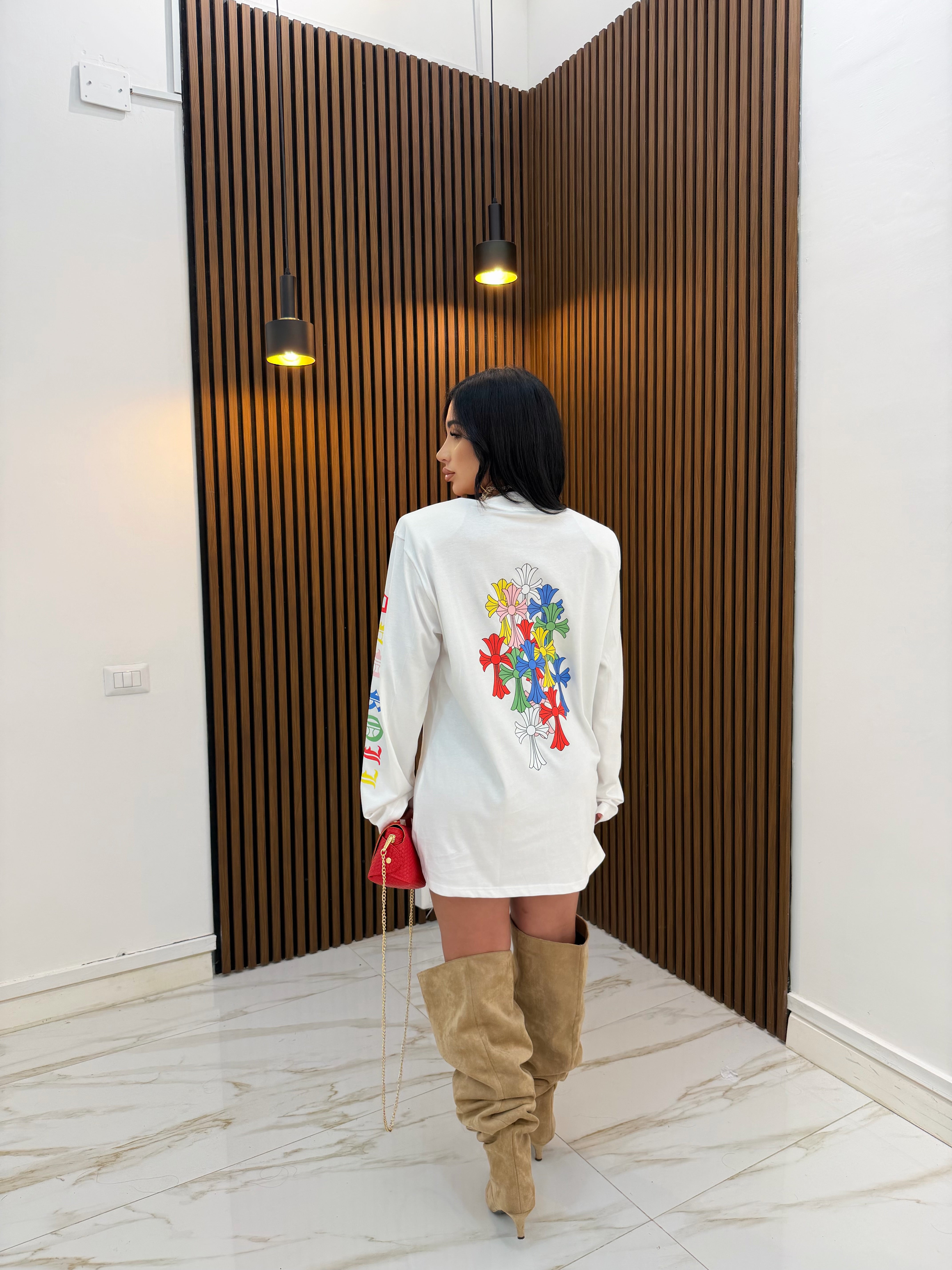 MAXI MAGLIA CROCE BIANCO