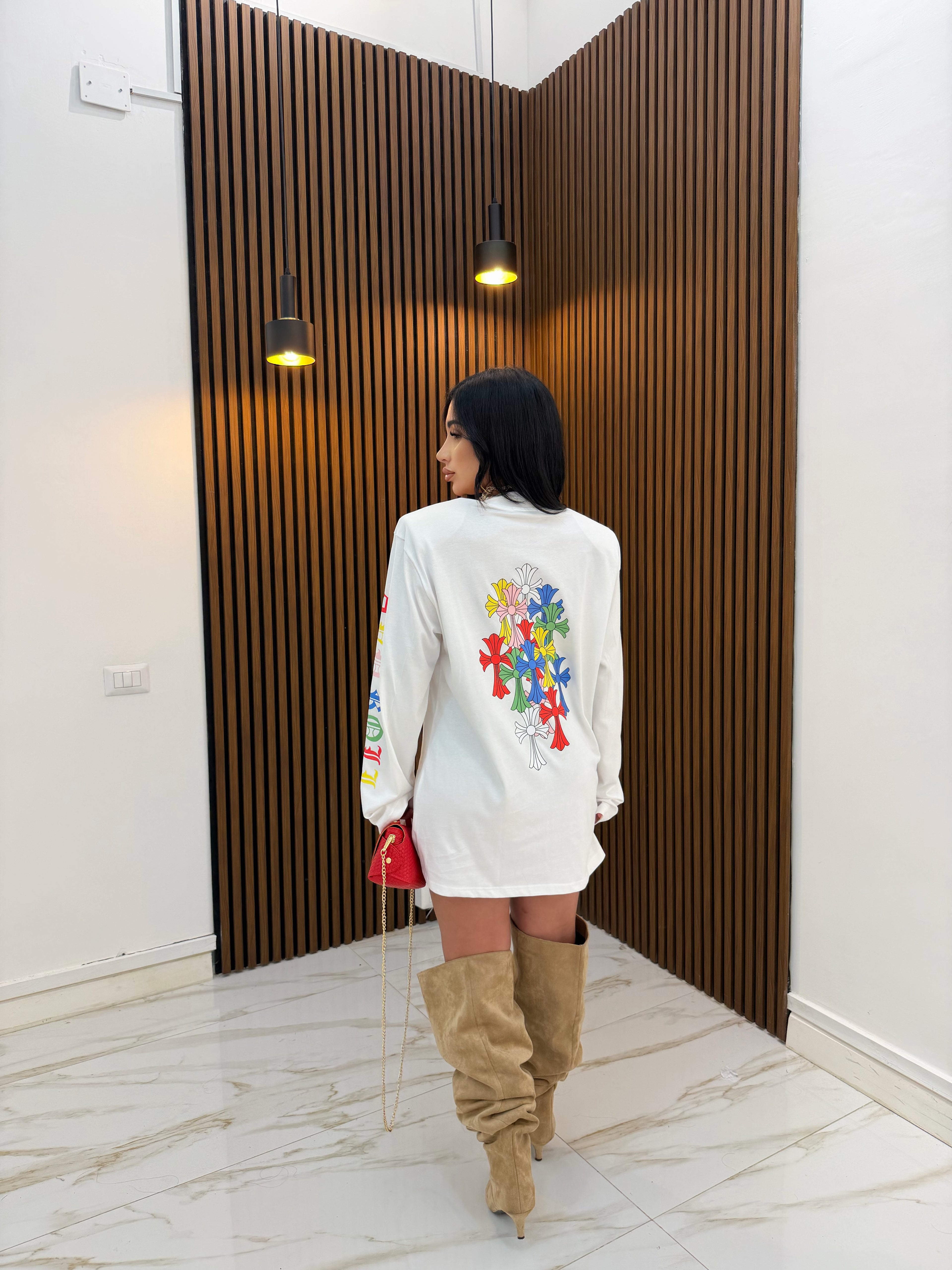 MAXI MAGLIA CROCE BIANCO