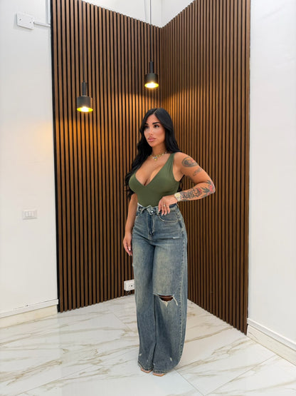 JEANS RISVOLTO BLU SCURO