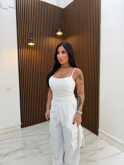 CARGO TASCONI BIANCO
