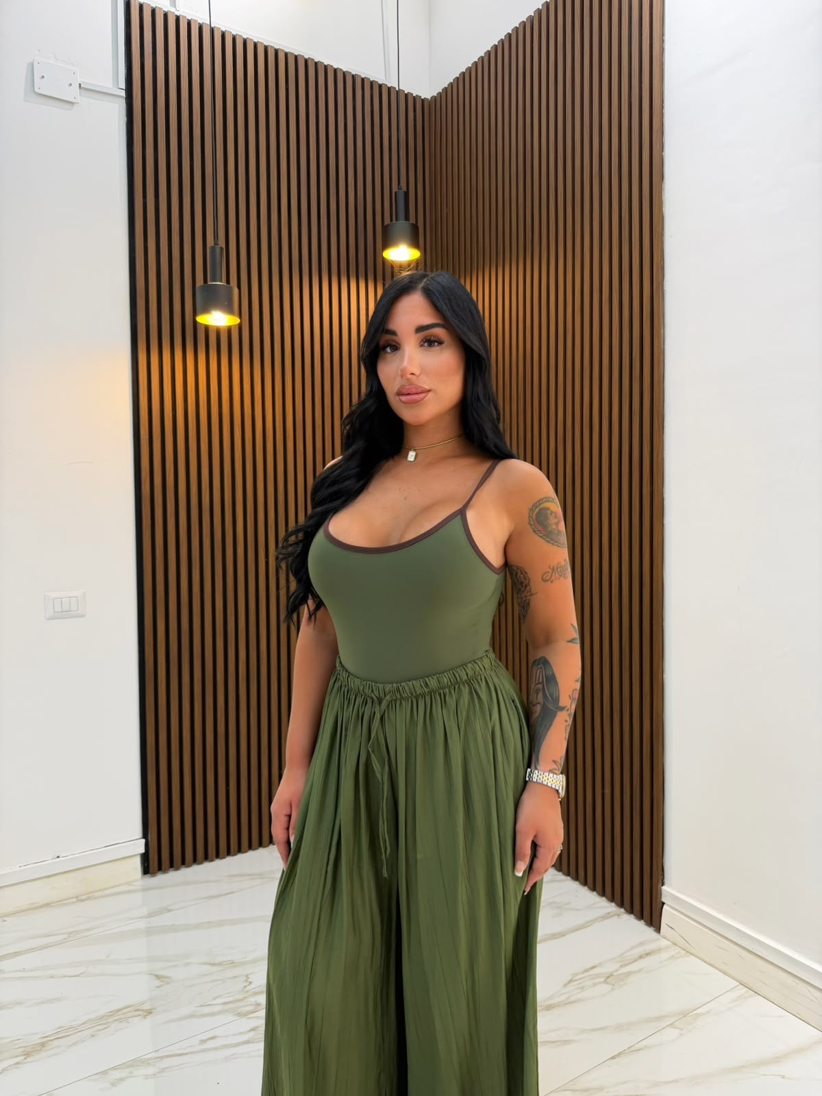 BODY KIM VERDE MILITARE E MARRONE