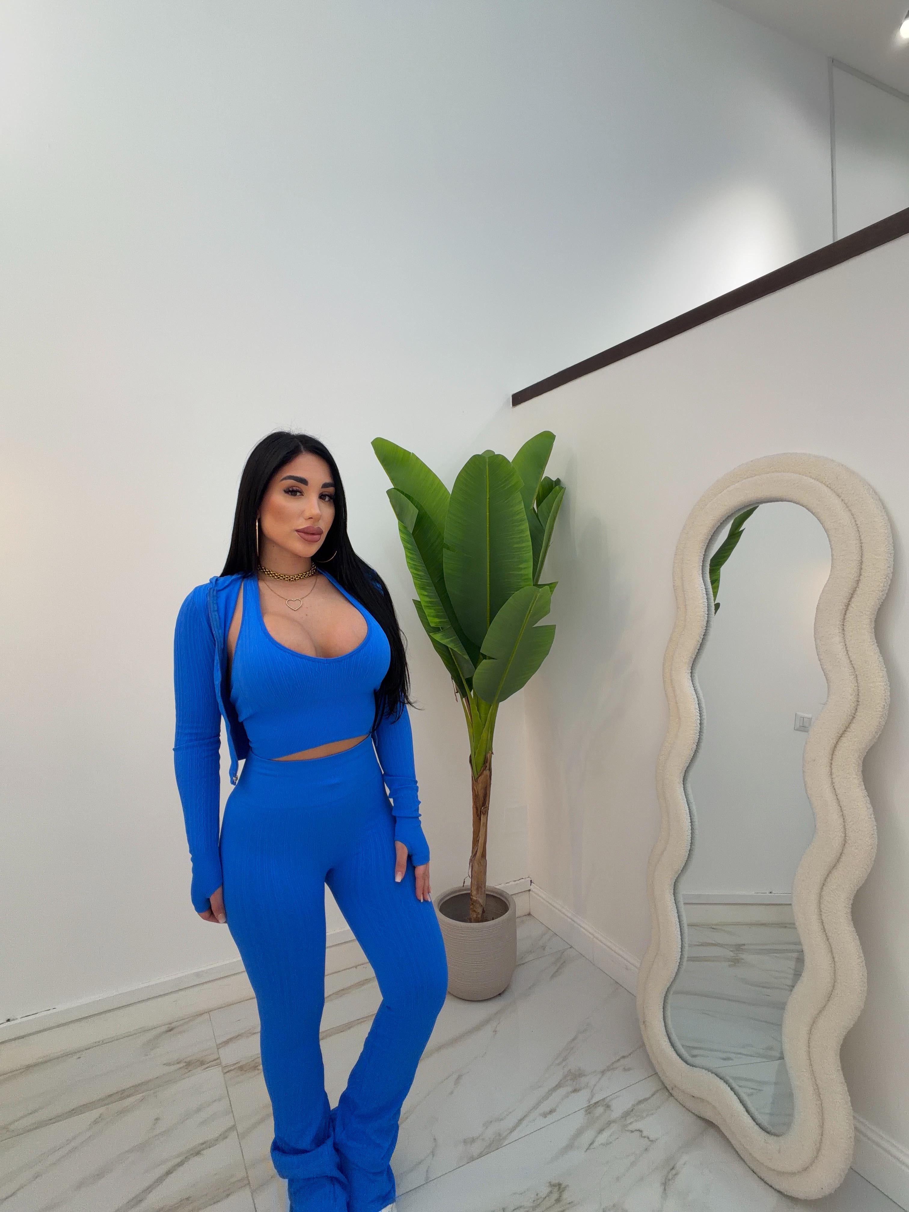 TRIS TRECCIA CELESTE