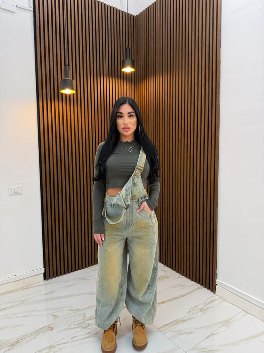 MAGLIA CROP VERDE MILITARE