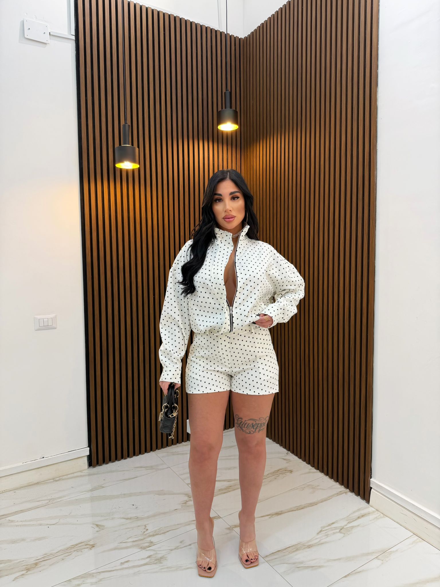 CORDINATO POIS BIANCO