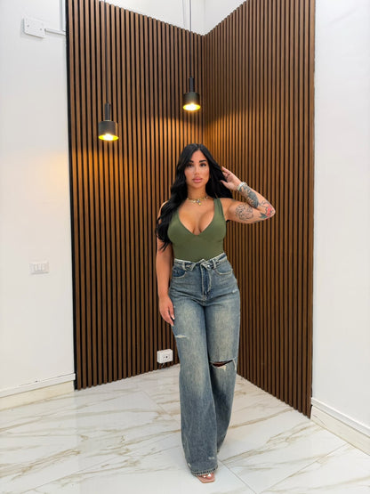 JEANS RISVOLTO BLU SCURO