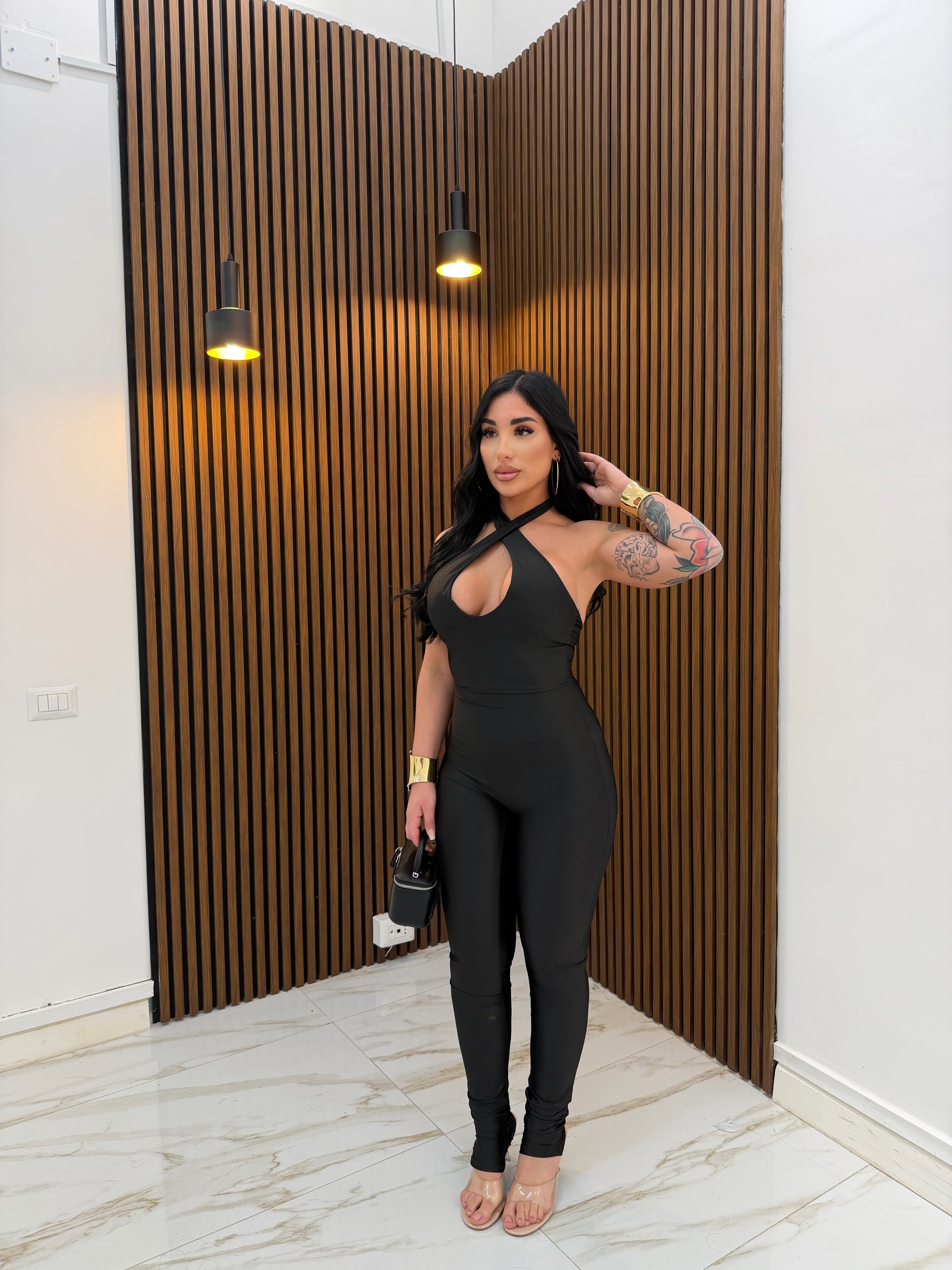 JUMPSUIT INCROCIO NERO