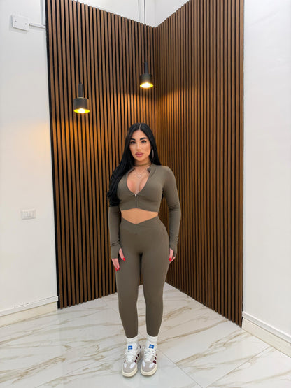 CORDINATO FITNESS MARRONE