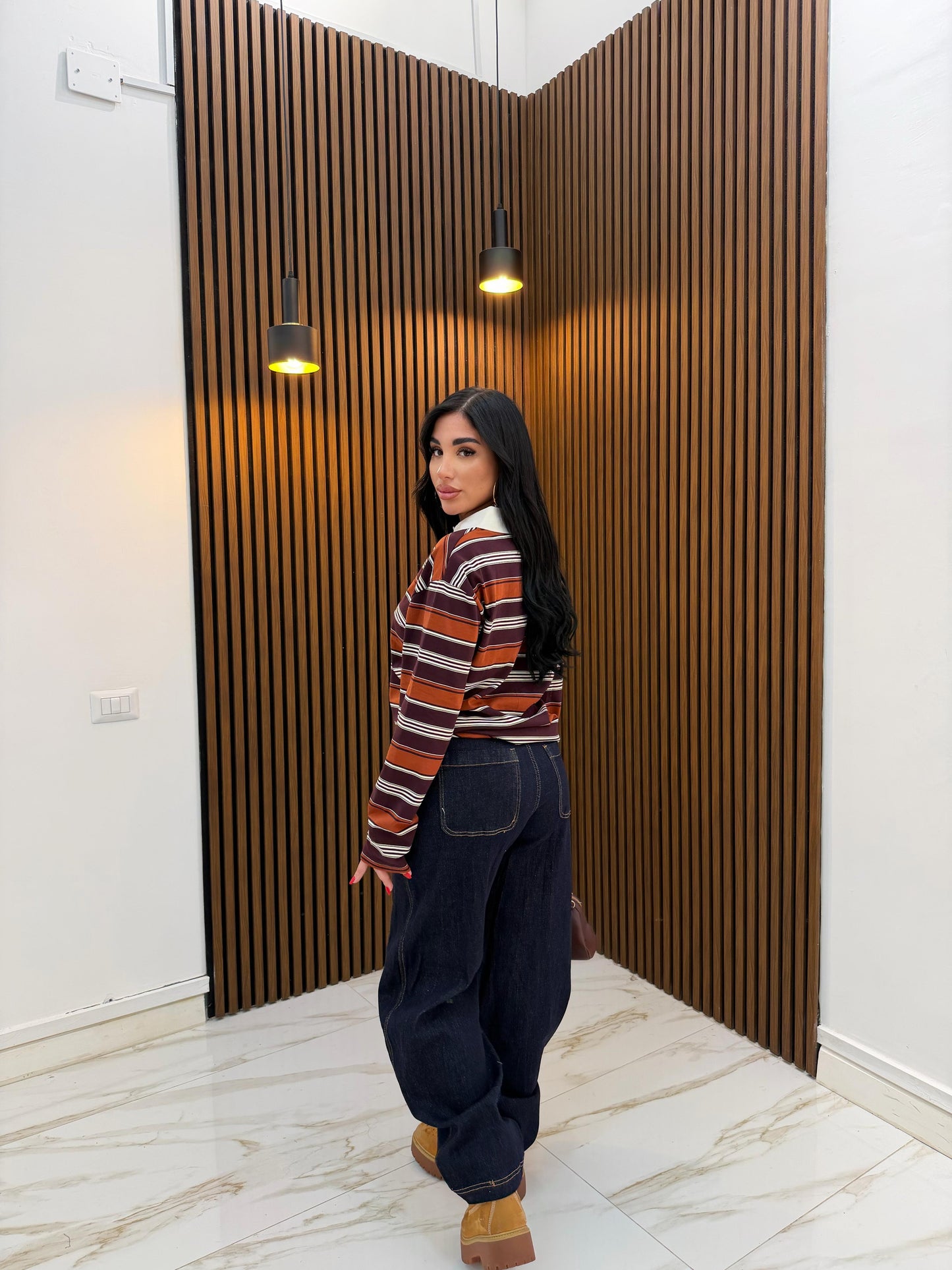 POLO RIGHE BORDEAUX