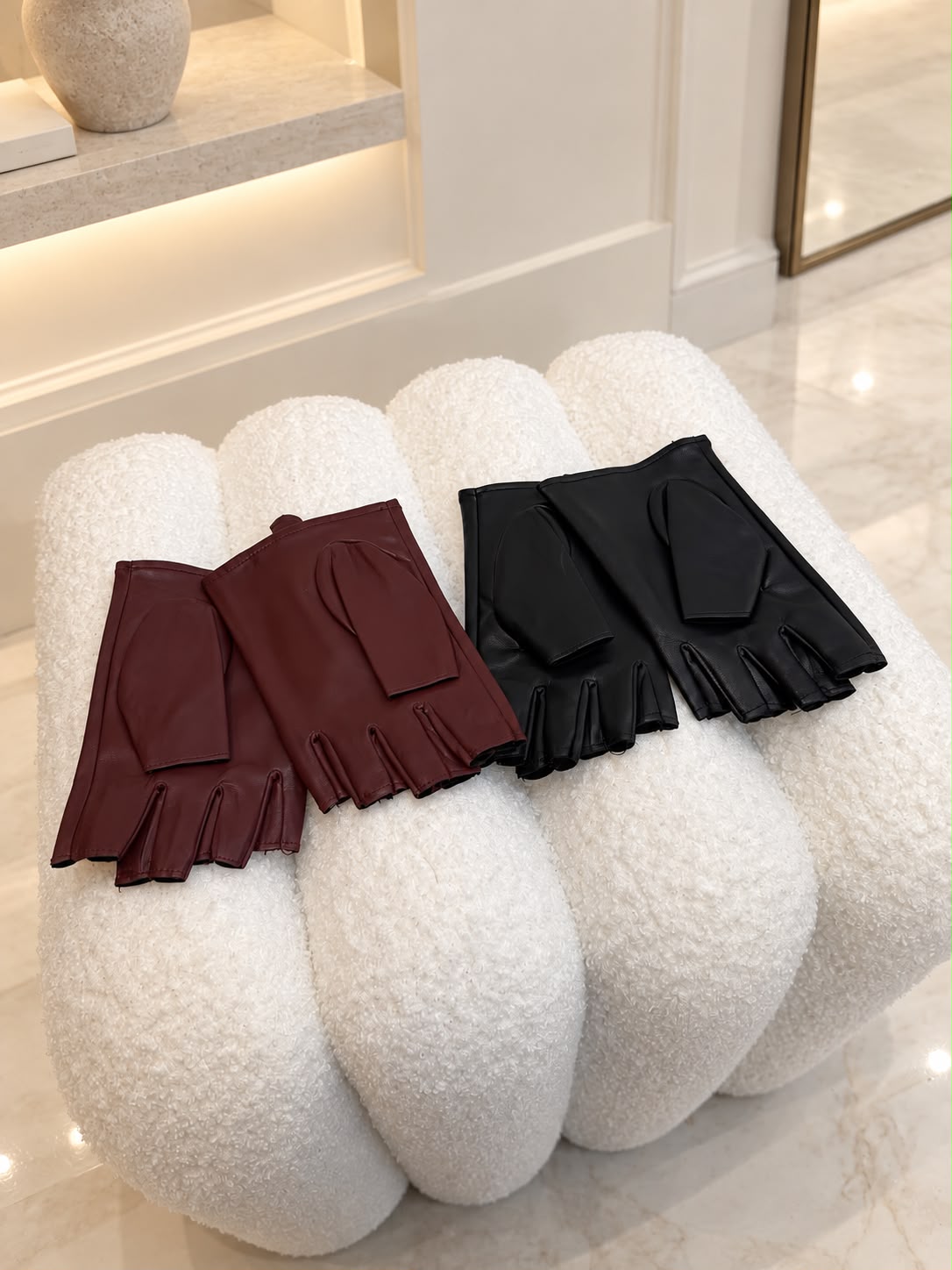GUANTI ECOPELLE CORTI BORDEAUX
