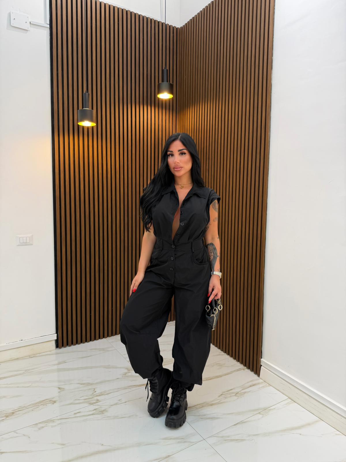 JUMPSUIT TECNO NERO
