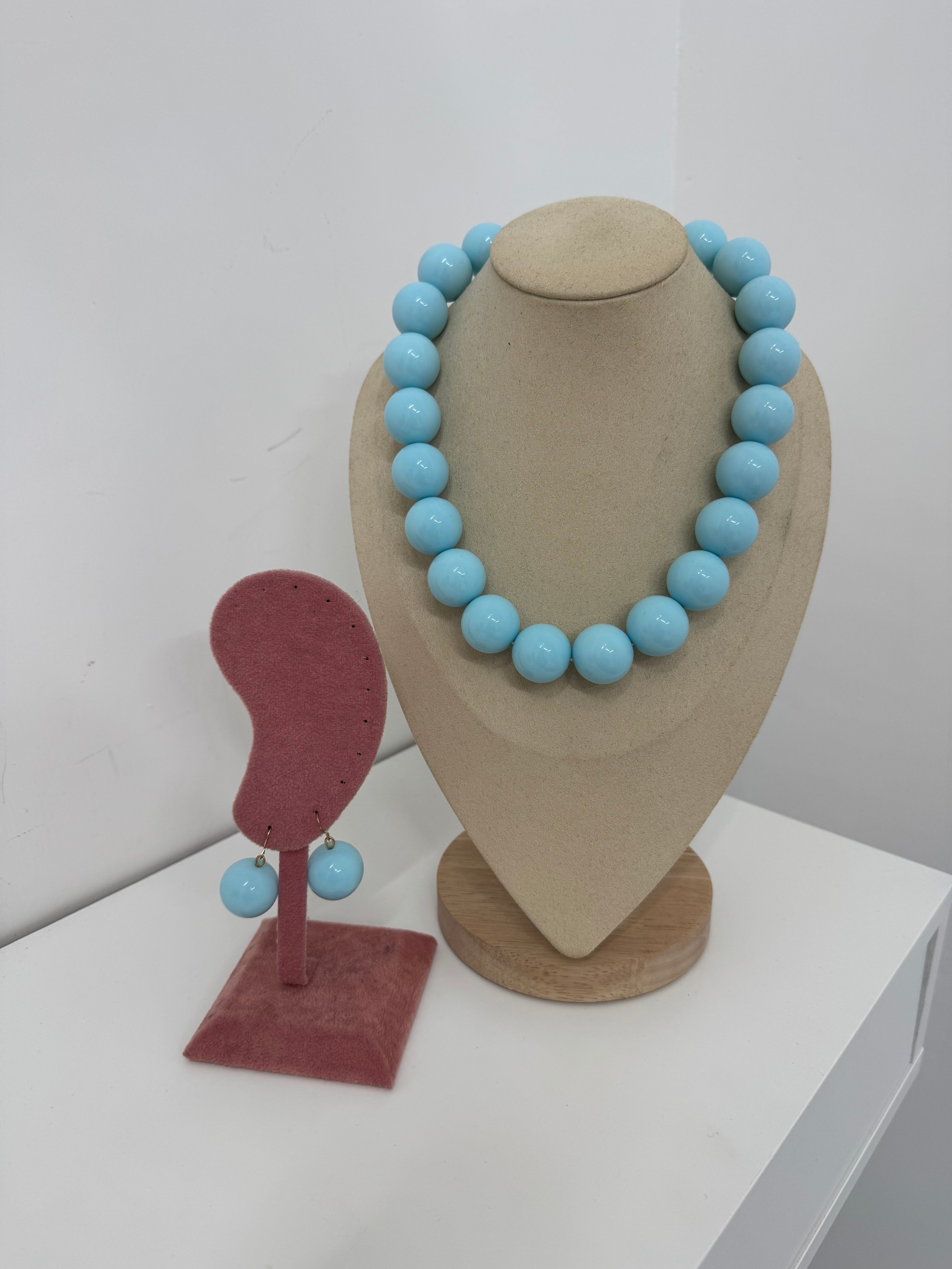 COLLANA E ORECCHINI CELESTE