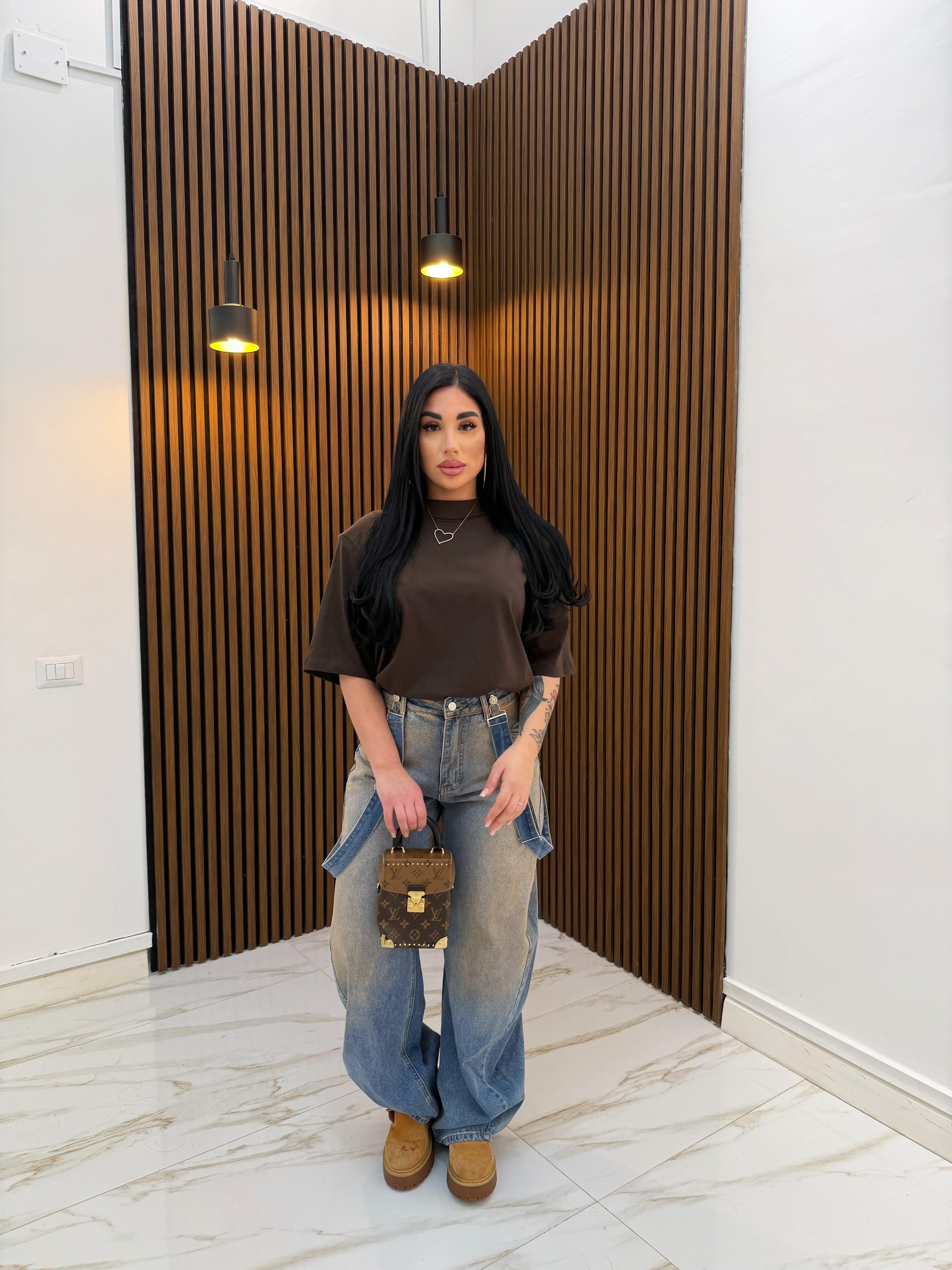 MAXI T-SHIRT MARRONE