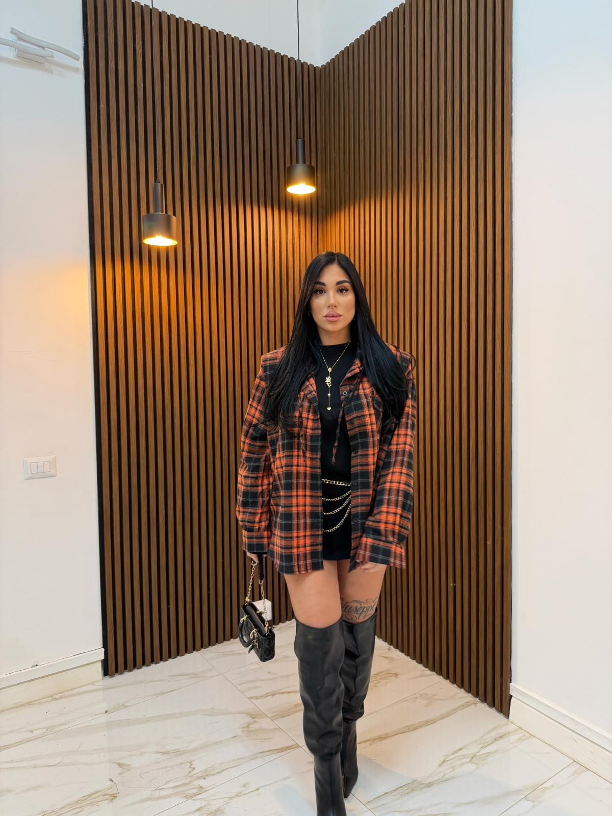 CAMICIA TARTAN ARANCIONE