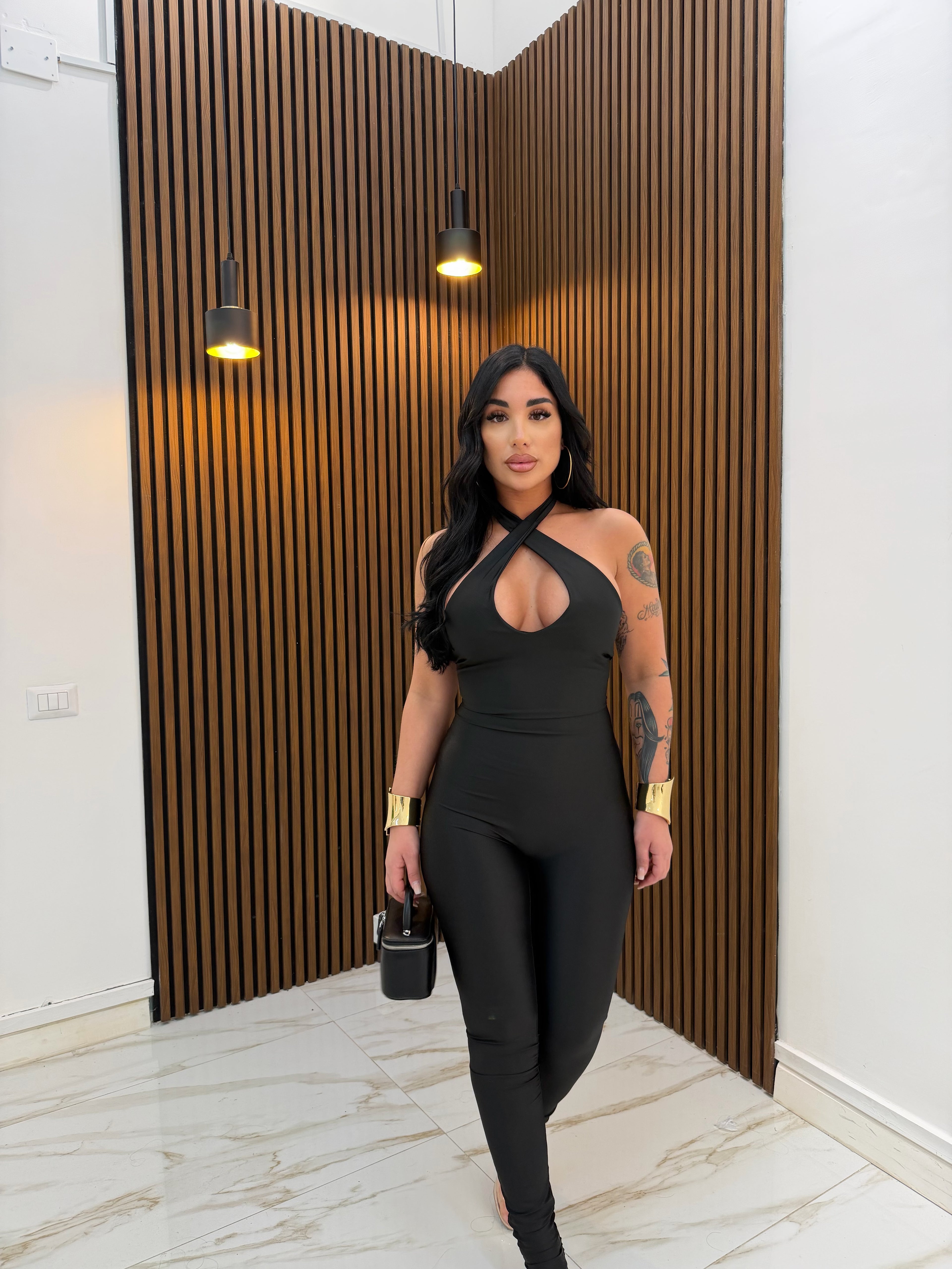 JUMPSUIT INCROCIO NERO