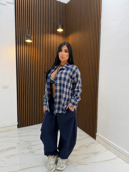 SET TOP E CAMICIA BLU
