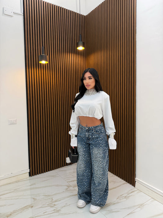 JEANS MACULATO WHITE